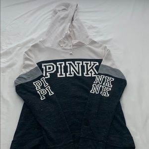 And black, white, and gray jacket